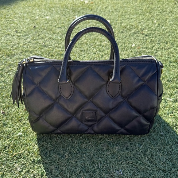 Dooney & Burke Black Quilted Satchel 12” L  X 8” H - Picture 2 of 7